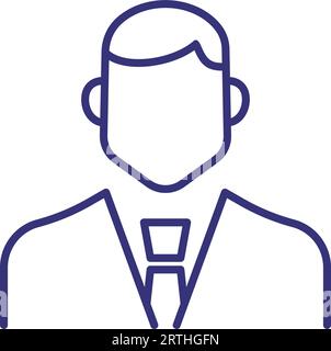 Icona riga Manager. Lavoratore d'ufficio Illustrazione Vettoriale