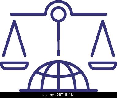 Scala sull'icona della linea del globo Illustrazione Vettoriale