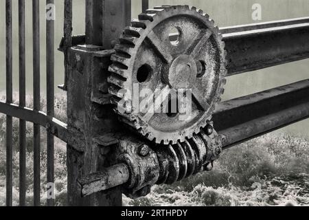 Worm Gear alla weir Foto Stock