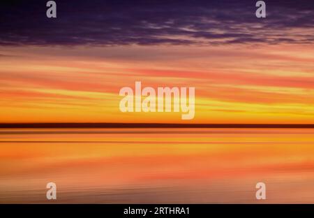 Alba sul mare di Wadden al largo di Sylt Foto Stock