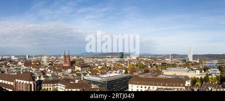 Basilea, Svizzera, 24 ottobre 2016: Vista panoramica della città Foto Stock