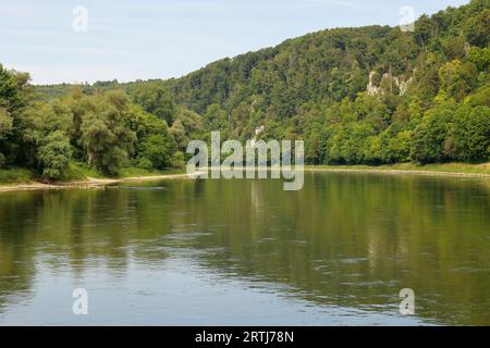 Vista sul Danubio dal monastero di Weltenburg Foto Stock