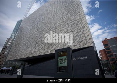 Visita il Perelman Performing Arts Center a Lower Manhattan, New York, il 13 settembre 2023. Il centro delle arti dello spettacolo, costruito al Ground zero a Lower Manhattan, dovrebbe aprire il 19 settembre 2023, con il primo di cinque concerti incentrati sul tema del rifugio. Credito: Brazil Photo Press/Alamy Live News Foto Stock
