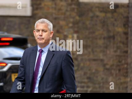 Londra, Regno Unito. 13 settembre 2023. Tavola rotonda NHS al 10 di Downing Street per prepararsi all'inverno. Steve Barclay, Segretario della Sanità, credito: Ian Davidson/Alamy Live News Foto Stock