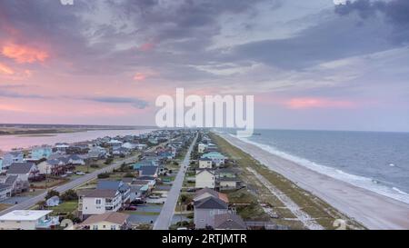 Vista aerea di Topsail Beach nel North Carolina Foto Stock