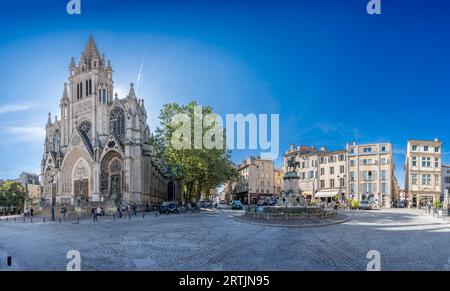 Nancy, Francia - 09 02 2023: Vista della facciata della Basilica di Saint-Epvre Foto Stock