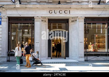 The Gucci Store, New Bond Street, Londra, Regno Unito. Foto Stock