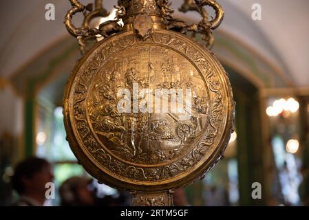 Visita il Grünes Gewölbe o la cripta verde, un museo a Dresda, Germania. Contiene la più grande collezione di tesori d'Europa. Fondata nel 1723 da agosto Foto Stock