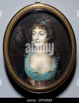 Ritratto di Mademoiselle Marie-Anne Adelaide le Normand, 1772 – 1843, indovino parigino, acquerello di Francesco Dumont c1793 Foto Stock