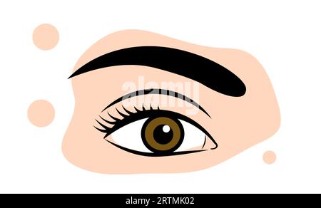 Occhio femminile su sfondo bianco Illustrazione Vettoriale
