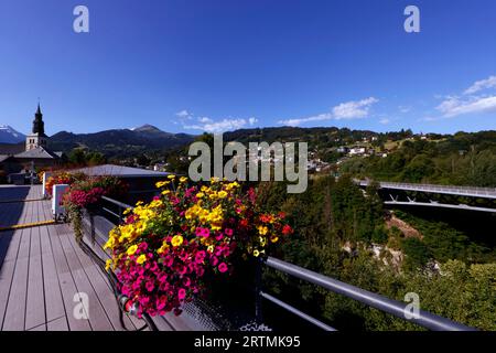 Pont du Mont-Blanc. Saint-Gervais les bains. Saint-Gervais Mont-Blanc. Francia. Foto Stock