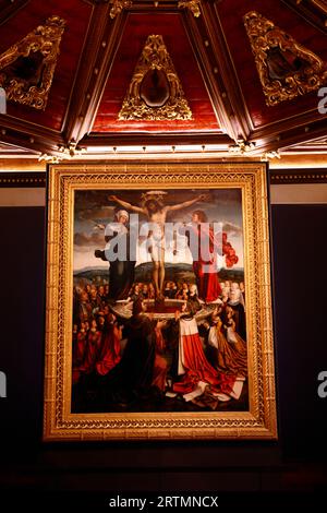 Il Museo di Porto Misericordia. La Fontana della vita (Fons Vitae), 1515-1517. Pittura attribuita al pittore fiammingo Colijn de Coter. Porto. Portu Foto Stock