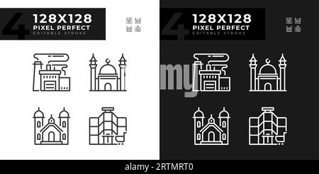 Set di icone modificabili per la creazione di pixel perfetti Illustrazione Vettoriale