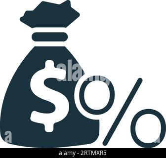 Icona tasse. Semplice insegna monocromatica della collezione freelance. Icona tasse per logo, modelli, Web design e infografiche. Illustrazione Vettoriale