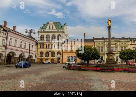 USTI NAD ORLICI, CECHIA - 14 GIUGNO 2020: Mirove namesti (Piazza della Pace) a Usti nad Orlici, Repubblica Ceca Foto Stock