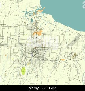 Mappa di Medan, Medan City, Sumatra settentrionale, Indonesia Illustrazione Vettoriale