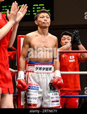 Tokyo, Giappone. 12 settembre 2023. Katsuya Yasuda del Giappone prima dell'incontro per il titolo dei pesi leggeri WBO Asia Pacific alla Korakuen Hall di Tokyo, in Giappone, il 12 settembre 2023. Credito: Hiroaki finito Yamaguchi/AFLO/Alamy Live News Foto Stock