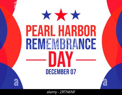 Il 7 dicembre è celebrato come Day of Pearl Harbor Rememberance Tragedy in America, background design con forme e tipografia Foto Stock