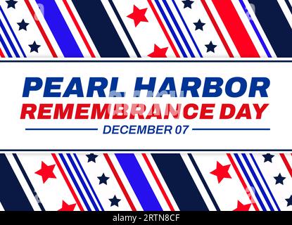 Sfondo del giorno della memoria di Pearl Harbor con stelle e tipografia al centro. Sfondo del concetto patriottico degli Stati Uniti Foto Stock