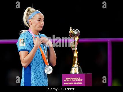 Foto del file datata 20-08-2023 dell'inglese Chloe Kelly, che si aspetta che il gioco femminile continui a crescere nel paese nonostante la fine della Coppa del mondo delle Lionesse. Data di emissione: Giovedì 14 settembre 2023. Foto Stock