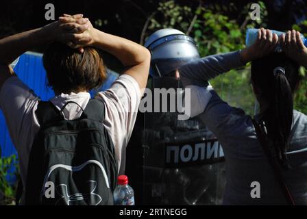 Serbia contro la violenza proteste, Novi Sad, ottobre 2022 Foto Stock