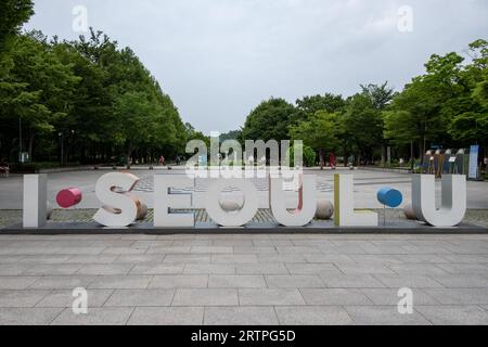 Seoul, Corea del Sud - 12 luglio 2022: I Seoul U signage presso Seoul Forest Foto Stock