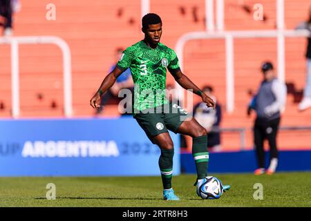 Mendoza, Argentina. 21 maggio 2023. Estadio Malvinas Argentinas Mendoza, Argentina - 21 maggio: La Nigeria controlla la palla di Solomon Agbalaka durante la Coppa del mondo FIFA Under-20 Argentina 2023 gruppo D partita tra Nigeria e Repubblica Dominicana all'Estadio Malvinas Argentinas il 21 maggio 2023 a Mendoza, Argentina. (Foto di SPP) (Eurasia Sport Images/SPP) credito: SPP Sport Press Photo. /Alamy Live News Foto Stock