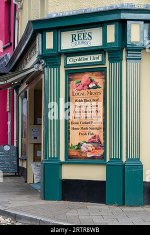 Macelleria tradizionale, Narbeth, Pembrokeshire, West Wales Foto Stock