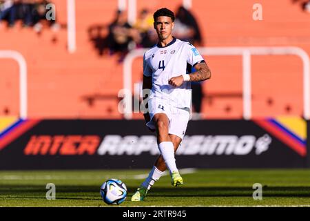 Mendoza, Argentina. 21 maggio 2023. Estadio Malvinas Argentinas Mendoza, Argentina - 21 maggio: Sebastian Manon della Repubblica Dominicana passa il pallone durante la Coppa del mondo FIFA Under-20 Argentina 2023 gruppo D partita tra Nigeria e Repubblica Dominicana all'Estadio Malvinas Argentinas il 21 maggio 2023 a Mendoza, Argentina. (Foto di SPP) (Eurasia Sport Images/SPP) credito: SPP Sport Press Photo. /Alamy Live News Foto Stock