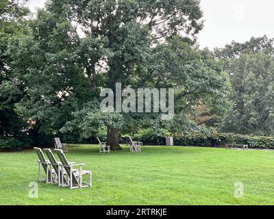 Giardini presso il Wave Hill Public Garden and Cultural Center, Riverdale, New York, USA. Foto Stock