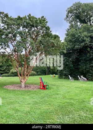 Giardini presso il Wave Hill Public Garden and Cultural Center, Riverdale, New York, USA. Foto Stock