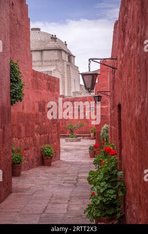 Novizio del chiostro del monastero di Santa Catalina Arequipa, Perù Foto Stock