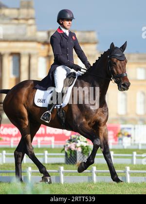 Harry Meade di Gran Bretagna con et Hop Du Matz durante il test di dressage al Blenheim Palace International Horse Trials il 14 settembre 2023, Regno Unito (foto di Maxime David/MXIMD Pictures - mximd.com) Foto Stock