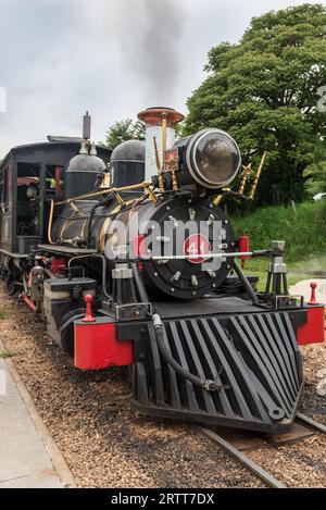 Il vecchio treno (Maria Fumaca) in Tiradentes, un coloniale e la città storica (patrimonio mondiale Unesco) Foto Stock