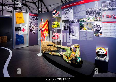 DEU Saxony Hohenstein-Ernstthal (C Sylvio Dittrich +49 1772156417) Museo del tessile e delle corse Hohenstein-Ernstthal, mostra di corse sul Foto Stock