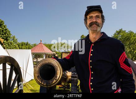 La guerra civile accampamento navale Mystic Seaport   Mystic, Connecticut, Stati Uniti d'America Foto Stock