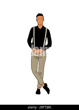 Giovane uomo d'affari che indossa un abito casual elegante. Illustrazione Vettoriale