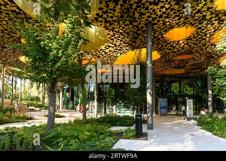 La Casa della musica ungherese progettata da Sou Fujimoto, situata nel parco della città di Budapest Foto Stock