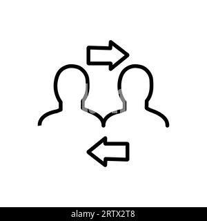 Relazioni interpersonali progettazione di icone della linea vettoriale Illustrazione Vettoriale