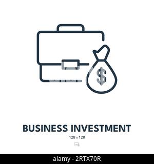 Business Investment - icona. Fondo, investitore, finanziamento. Tratto modificabile. Icona vettore semplice Illustrazione Vettoriale