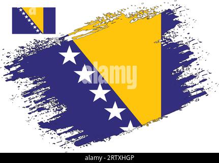 Pennello Design Bosnia-Erzegovina Flag Vector Illustrazione Vettoriale