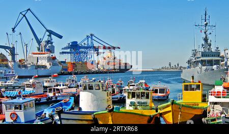 Il porto di Valparaiso, Cile Foto Stock