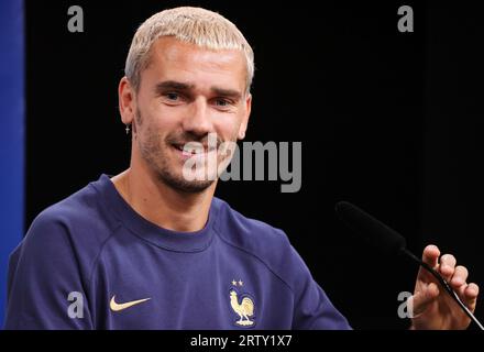 Dortmund, Deutschland. 11 settembre 2023. Firo: 09/11/2023 calcio, calcio, stagione 2023/2024 Francia allenamento allenatore conferenza stampa, ritratto Antoine Griezmann credito: dpa/Alamy Live News Foto Stock