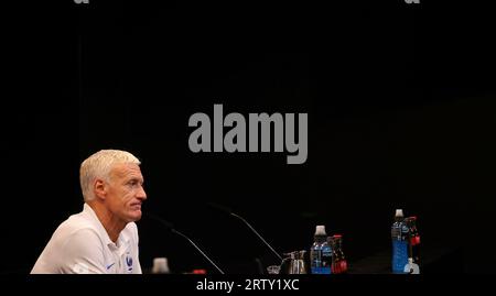 Dortmund, Deutschland. 11 settembre 2023. Firo: 09/11/2023 calcio, calcio, stagione 2023/2024 Francia allenamento allenatore conferenza stampa, ritratto Didier Deschamps credito: dpa/Alamy Live News Foto Stock