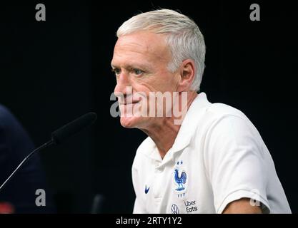 Dortmund, Deutschland. 11 settembre 2023. Firo: 09/11/2023 calcio, calcio, stagione 2023/2024 Francia allenamento allenatore conferenza stampa, ritratto Didier Deschamps credito: dpa/Alamy Live News Foto Stock