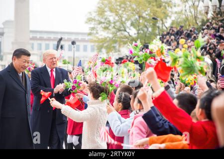 Presidente Donald J. Trump e Presidente Xi della Cina | 8 novembre 2017 (foto ufficiale della Casa Bianca di Shealah Craighead) Foto Stock