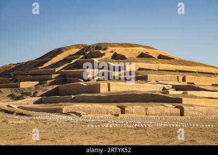 Vista su Cahuachi, un centro cerimoniale della cultura di Nazca Foto Stock