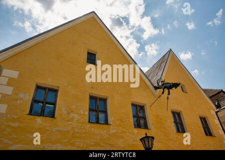 Vecchie case residenziali a Kamianets-Podilskyi, Ucraina. Foto Stock