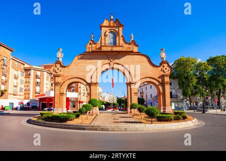 Porta Puerta de Estepa ad Antequera. Antequera è una città della provincia di Malaga, la comunità dell'Andalusia in Spagna. Foto Stock