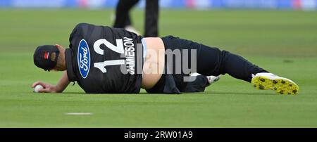 Londra INGHILTERRA - 15 settembre 2023 : Kyle Jamieson della nuova Zelanda durante il quarto incontro internazionale Metro Bank One Day tra Inghilterra e nuova Zelanda al Lord's Cricket Ground. Londra Foto Stock